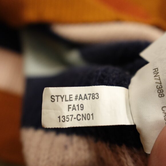 Madewell Thompson Pocket Pullover Sweater in Rainbow Stripe Heather Fawn Small - Picture 9 of 9